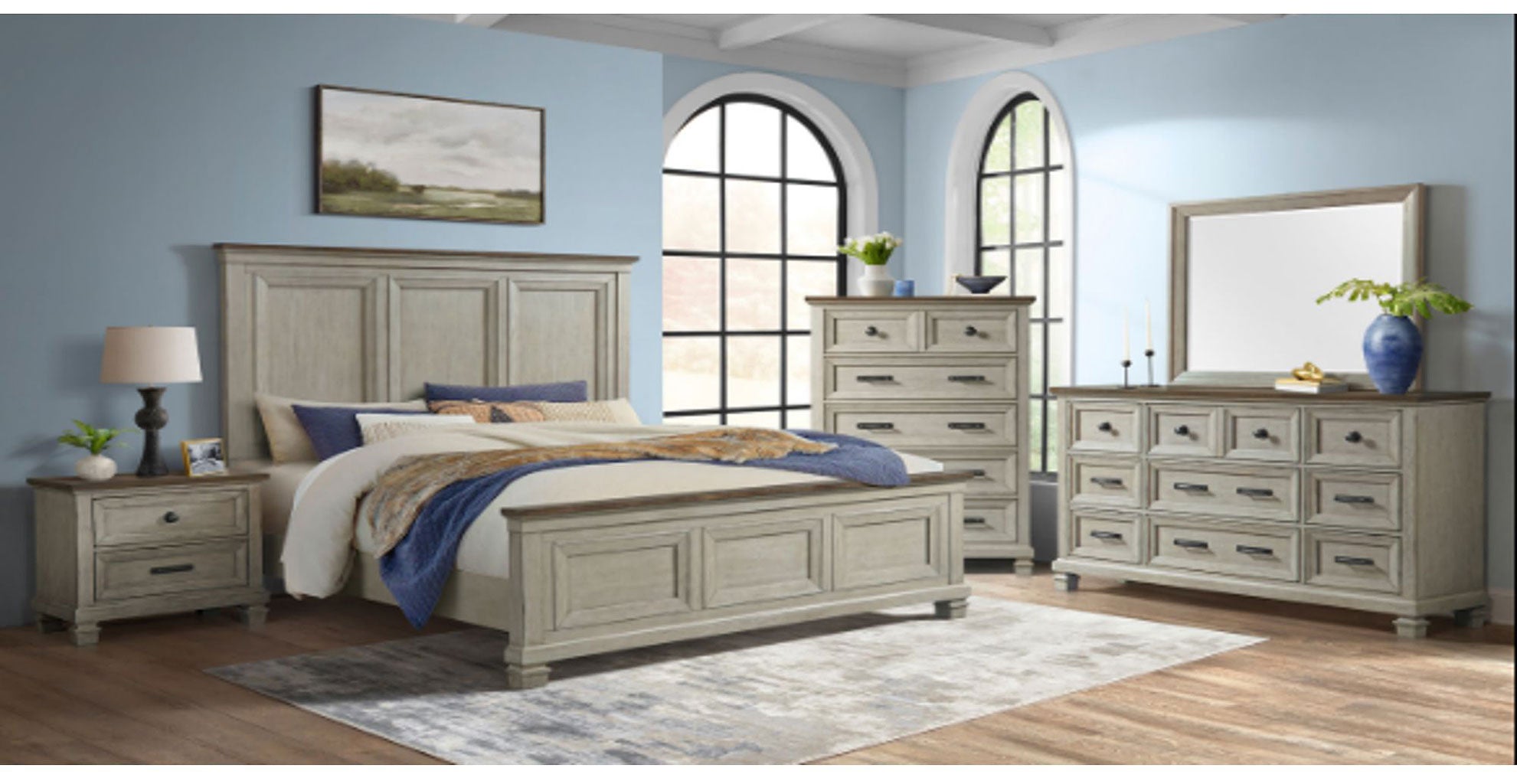 Farmington Queen or King Panel 4 Piece Bed Set from Elements