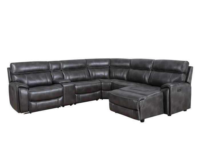 Provo Charcoal 6-Piece Dual-Power Chaise Sectional by Steve Silver