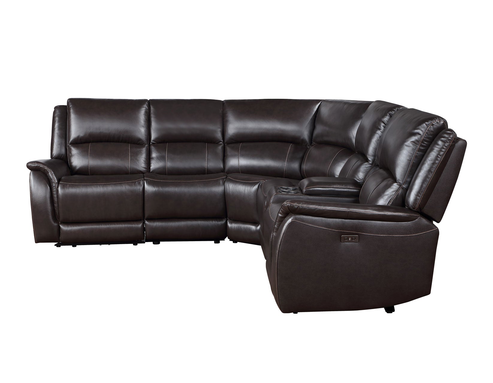 Alexandria Leather 6-Piece Power Reclining Set, Chocolate by Steve Silver