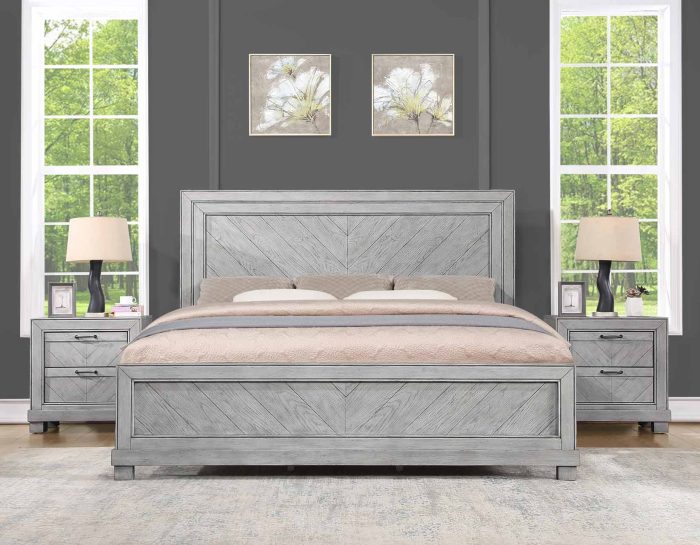 Montana Gray Queen or King 4 Piece Bedroom Set by Steve Silver