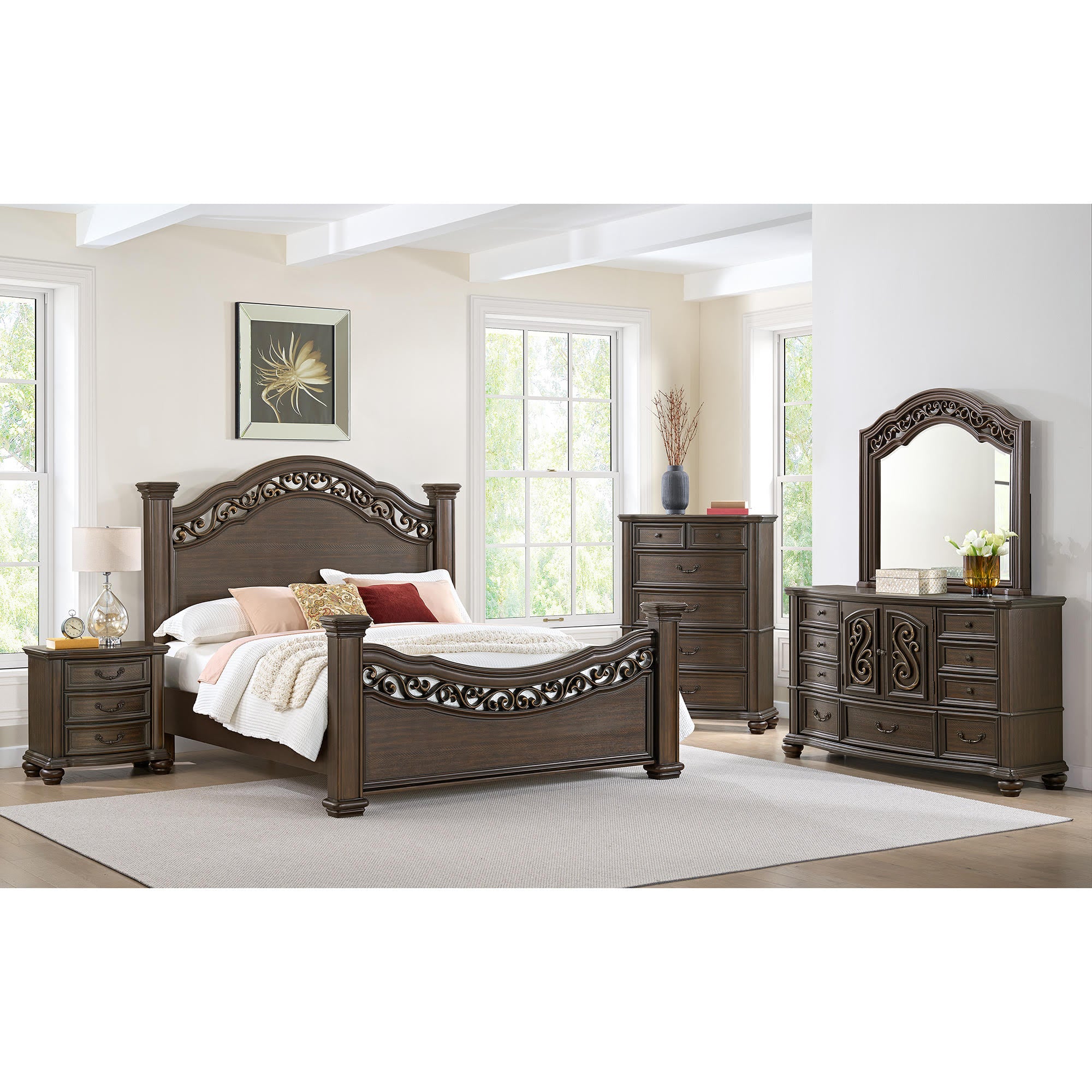 Brunswick Queen or King 4 Piece Bedroom Set from Elements