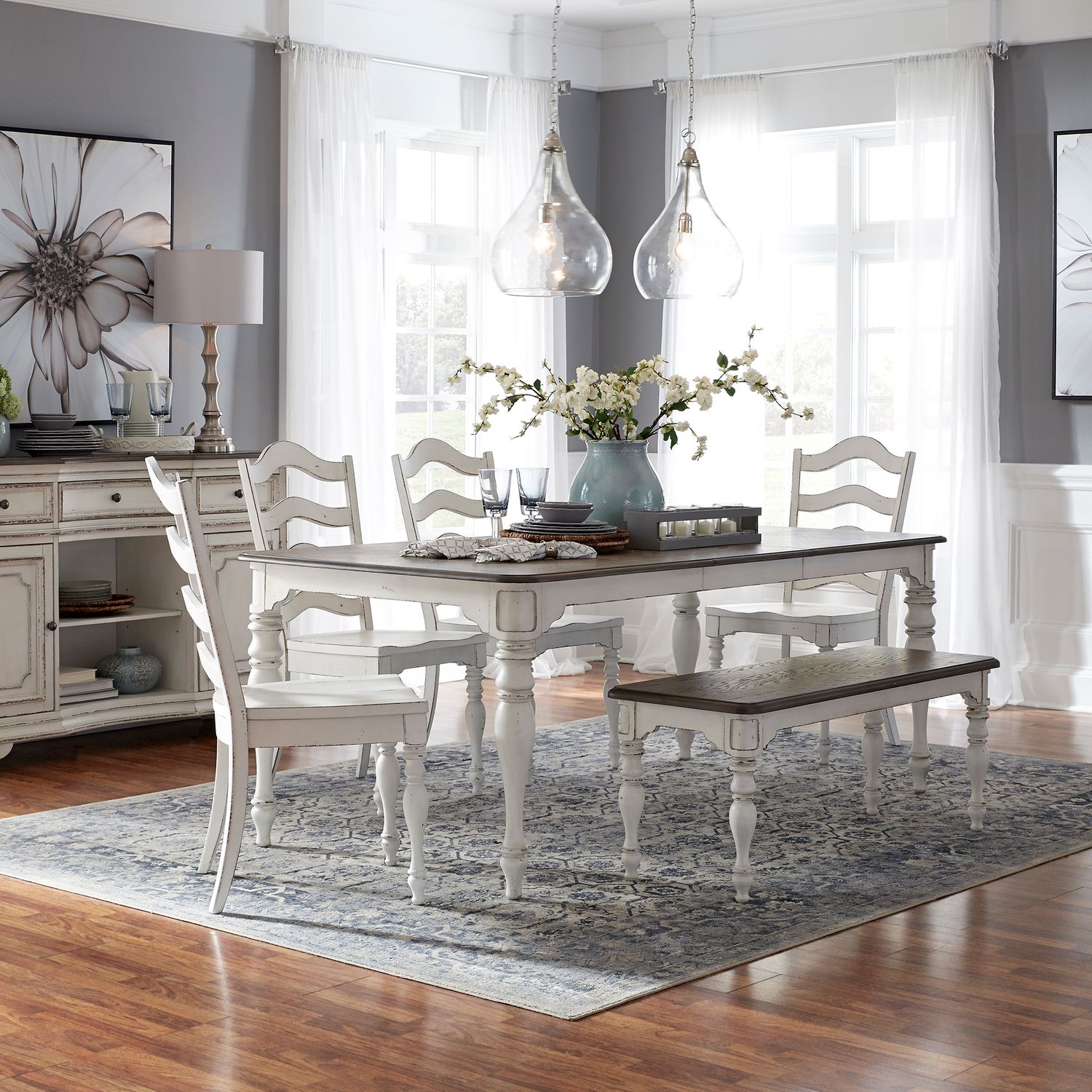 Magnolia Manor / 6 Piece Leg Table Set SKU: 244-CD-6LTS