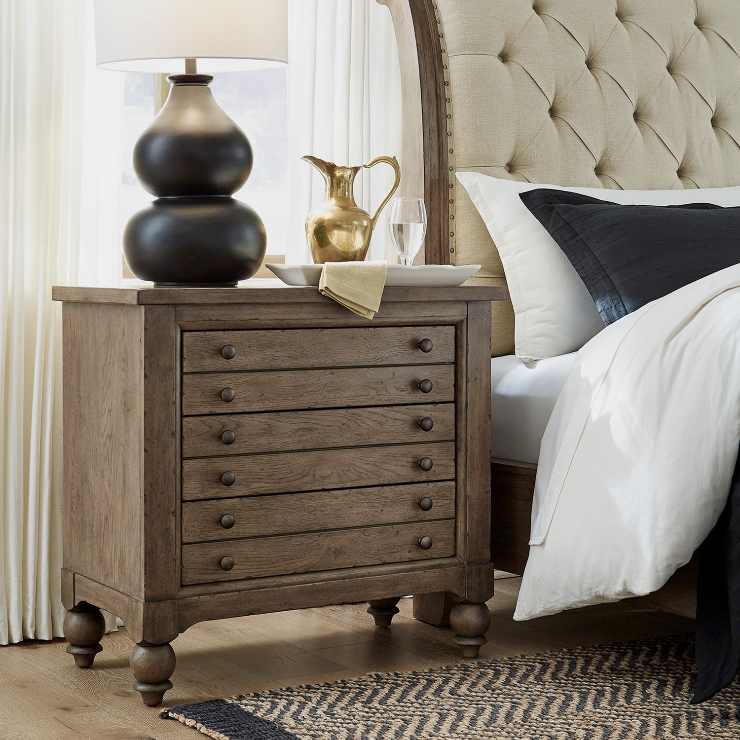 Americana Farmhouse 615-BR Upholstered Sleigh Bedroom Collection from Liberty Furniture