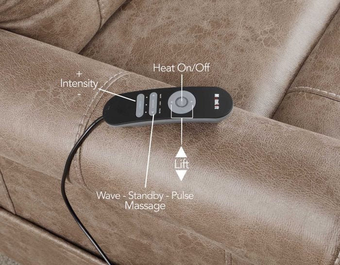 Ottawa Power Lift Chair with Heat and Massage Camel by Steve Silver