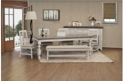Stone Rectangular Dining Collection Model: IFD4681DINING Solid Wood
