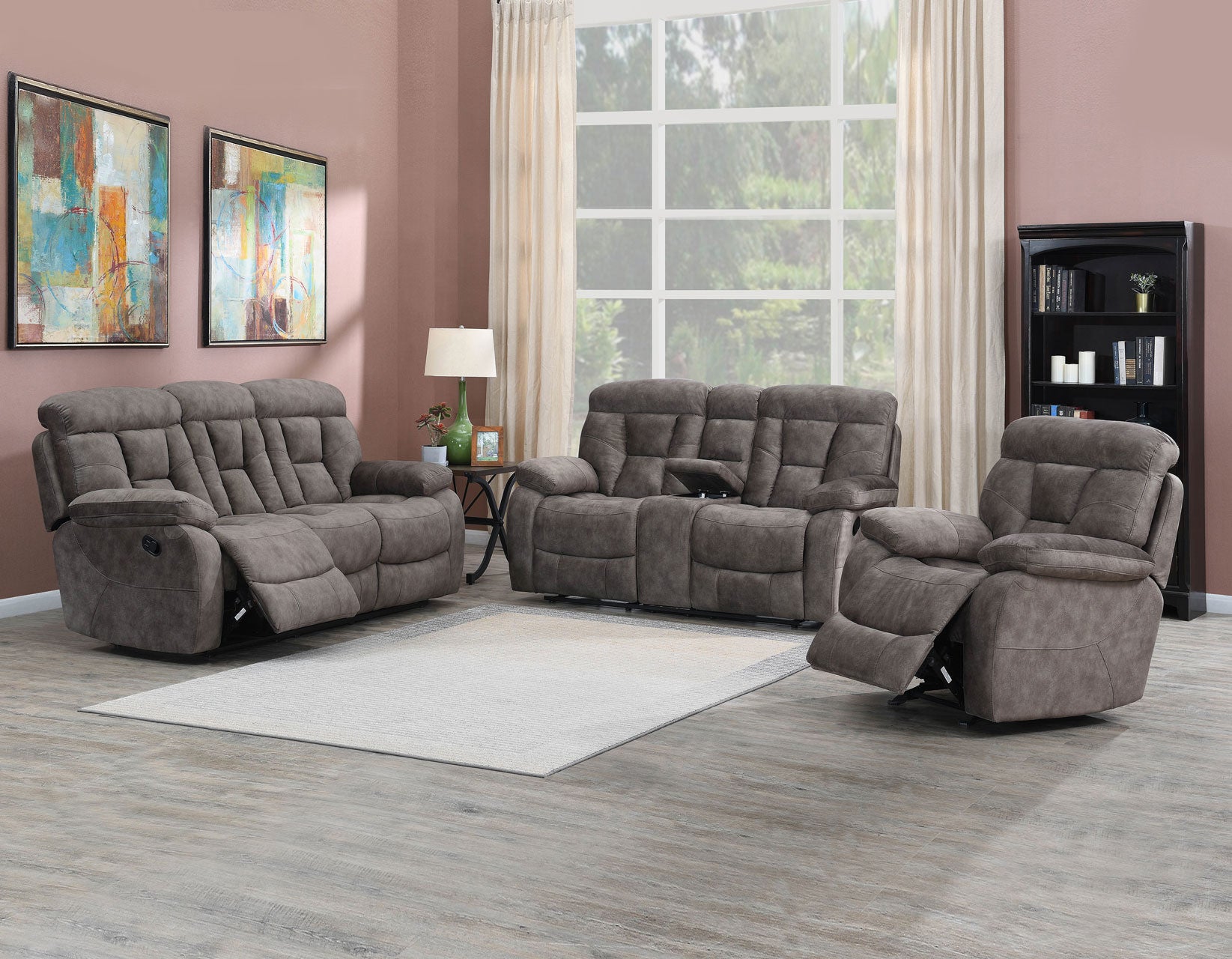 Bogata 3 Piece Manual Motion Set (Sofa, Loveseat & Chair) from Steve Silver