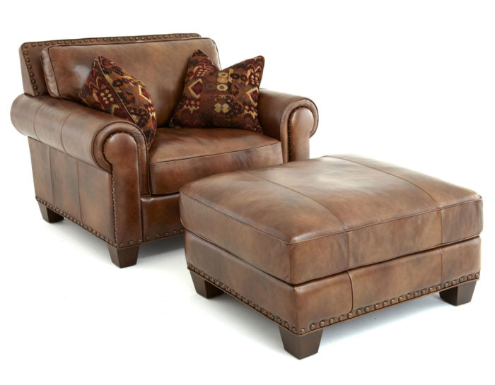 Silverado Leather 4-Piece Set (Sofa, Loveseat, Chair & Ottoman) by Steve Silver