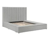 France Grey Velvet Queen Storage bed
