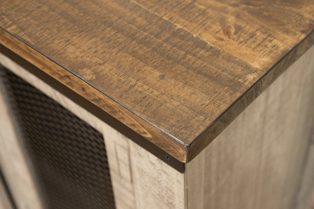 Pueblo Gray TV Stand Collection Model: IFD3401TVSTANDS  SOLID WOOD