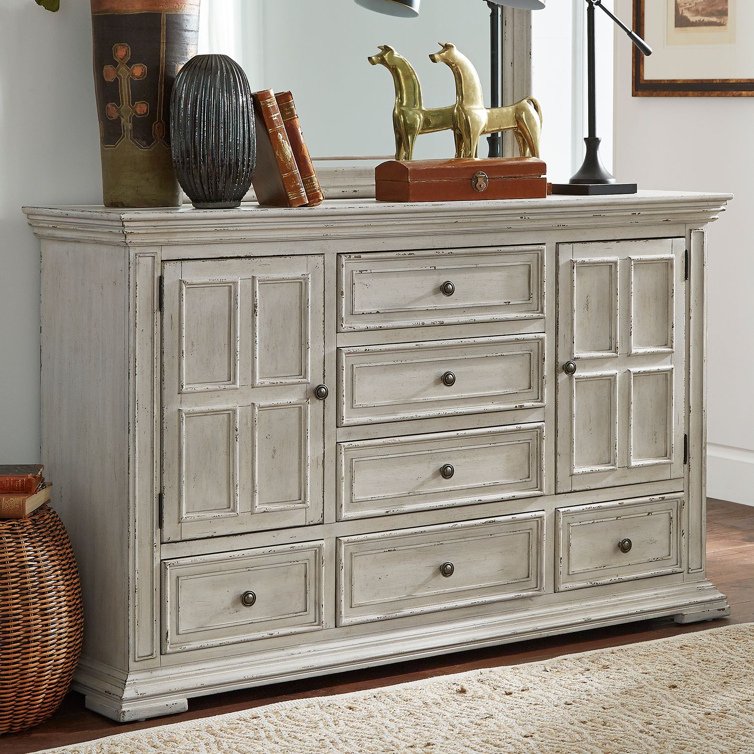 Big Valley 361W-BR Bedroom Collection By Liberty Furniture   White Stone Distressed Finish