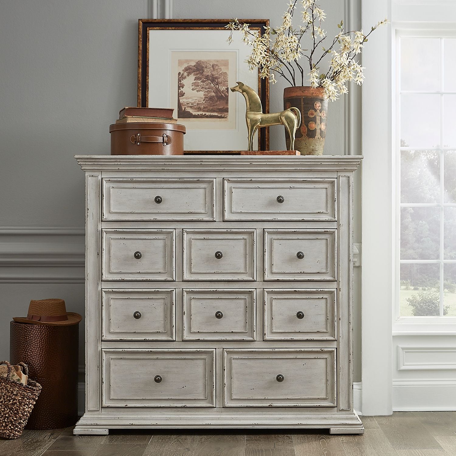 Big Valley 361W-BR Bedroom Collection By Liberty Furniture   White Stone Distressed Finish