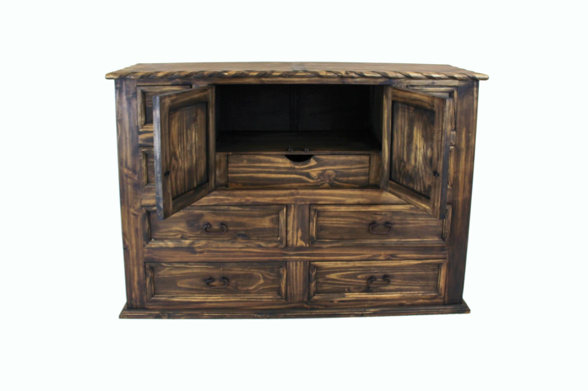 COUNTRY BED WITH ROPE AND STAR MEDIO BROWN