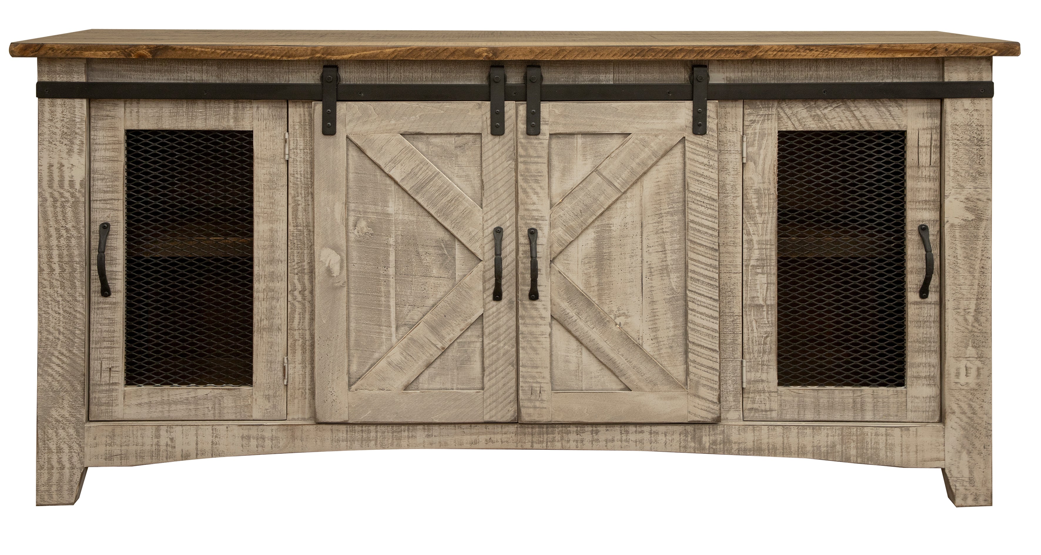 Pueblo Gray TV Stand Collection Model: IFD3401TVSTANDS  SOLID WOOD