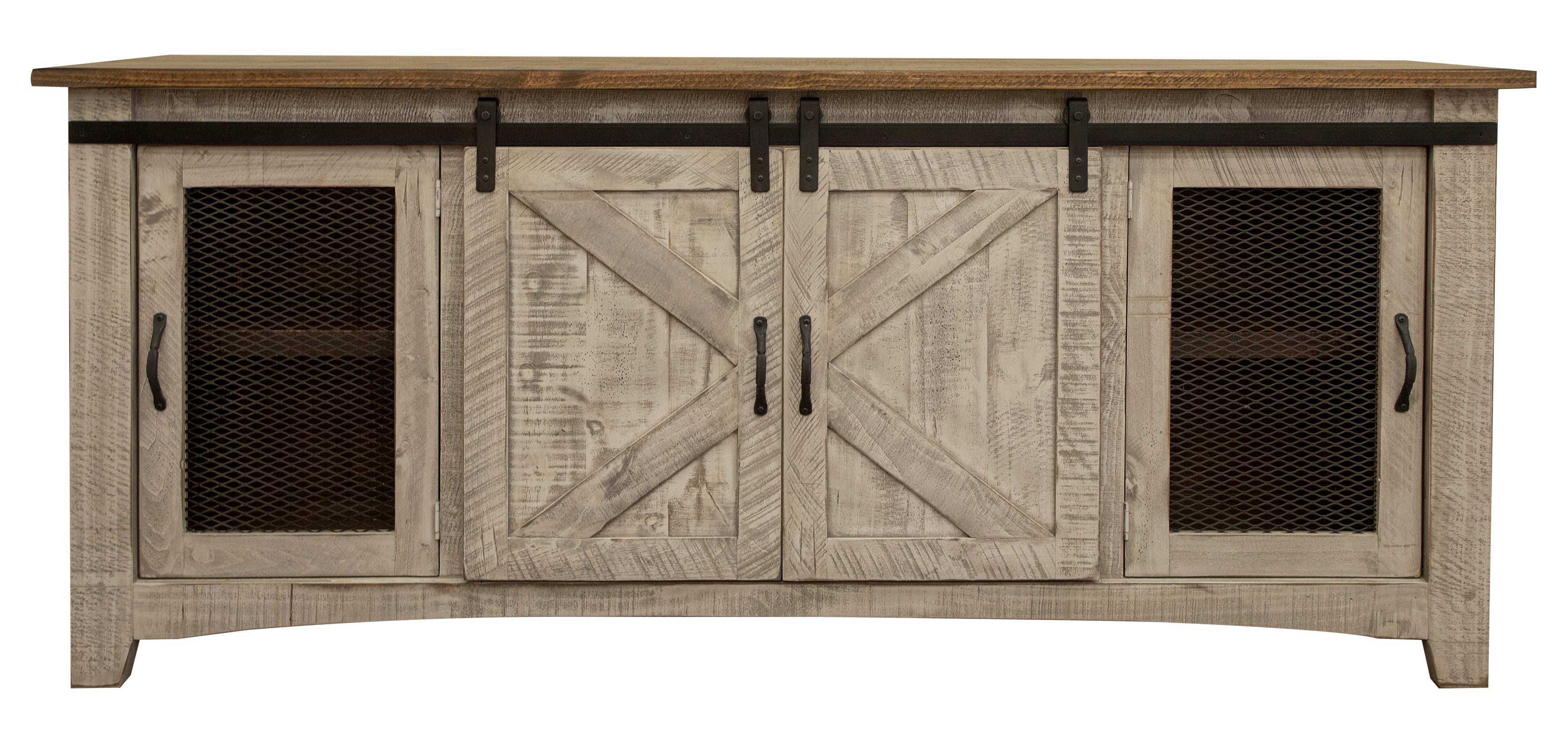 Pueblo Gray TV Stand Collection Model: IFD3401TVSTANDS  SOLID WOOD