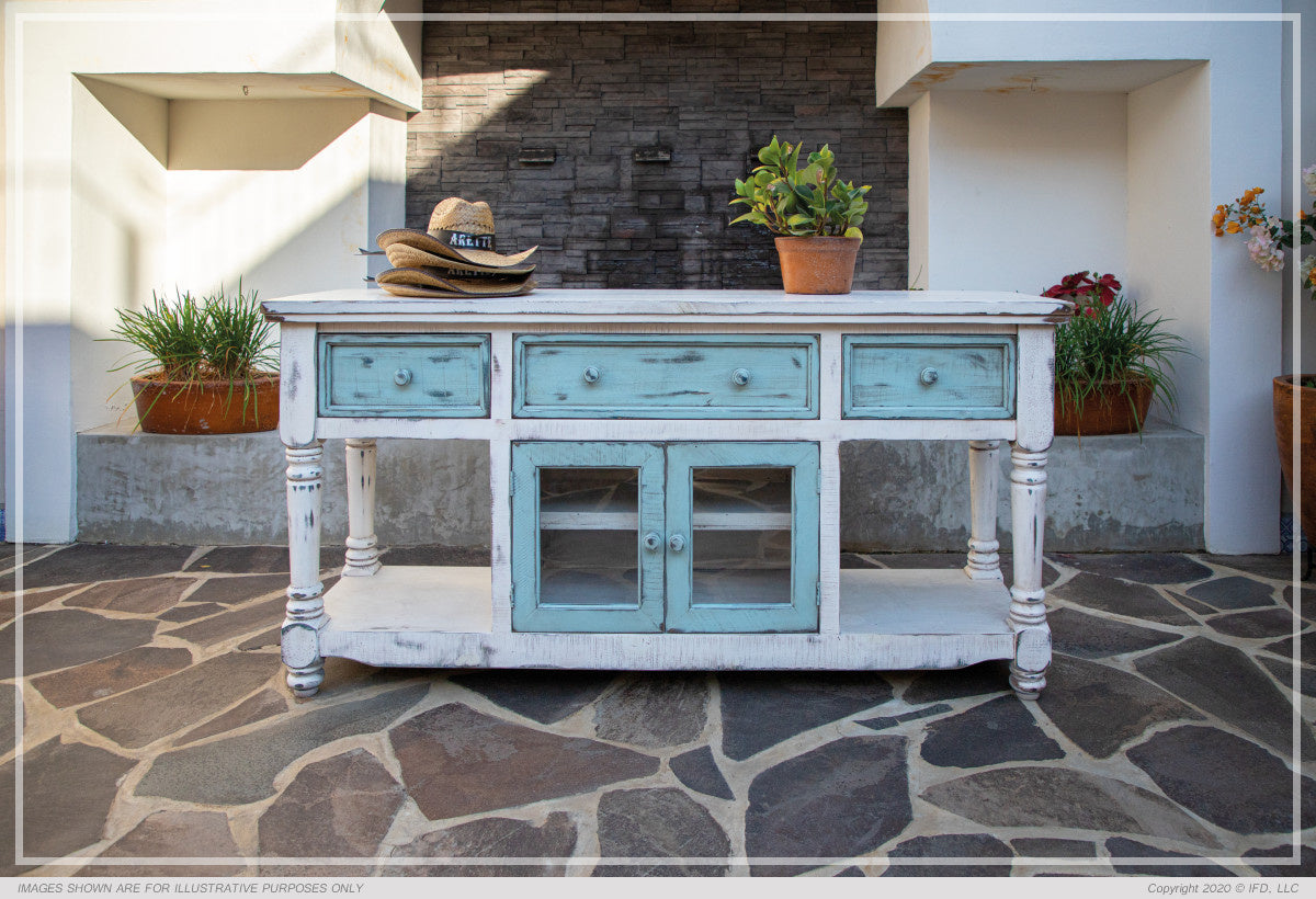 Aruba White TV Stand Model: IFD7331STN70WT Collection: ARUBA